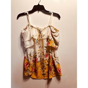 TBless Women's Off the Shoulder Spaghetti Strap Floral Top/Blouse Size Large